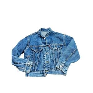 Vintage Levi's Women's Blue 100% Cotton 2 Pocket Trucker Jacket Size Medium